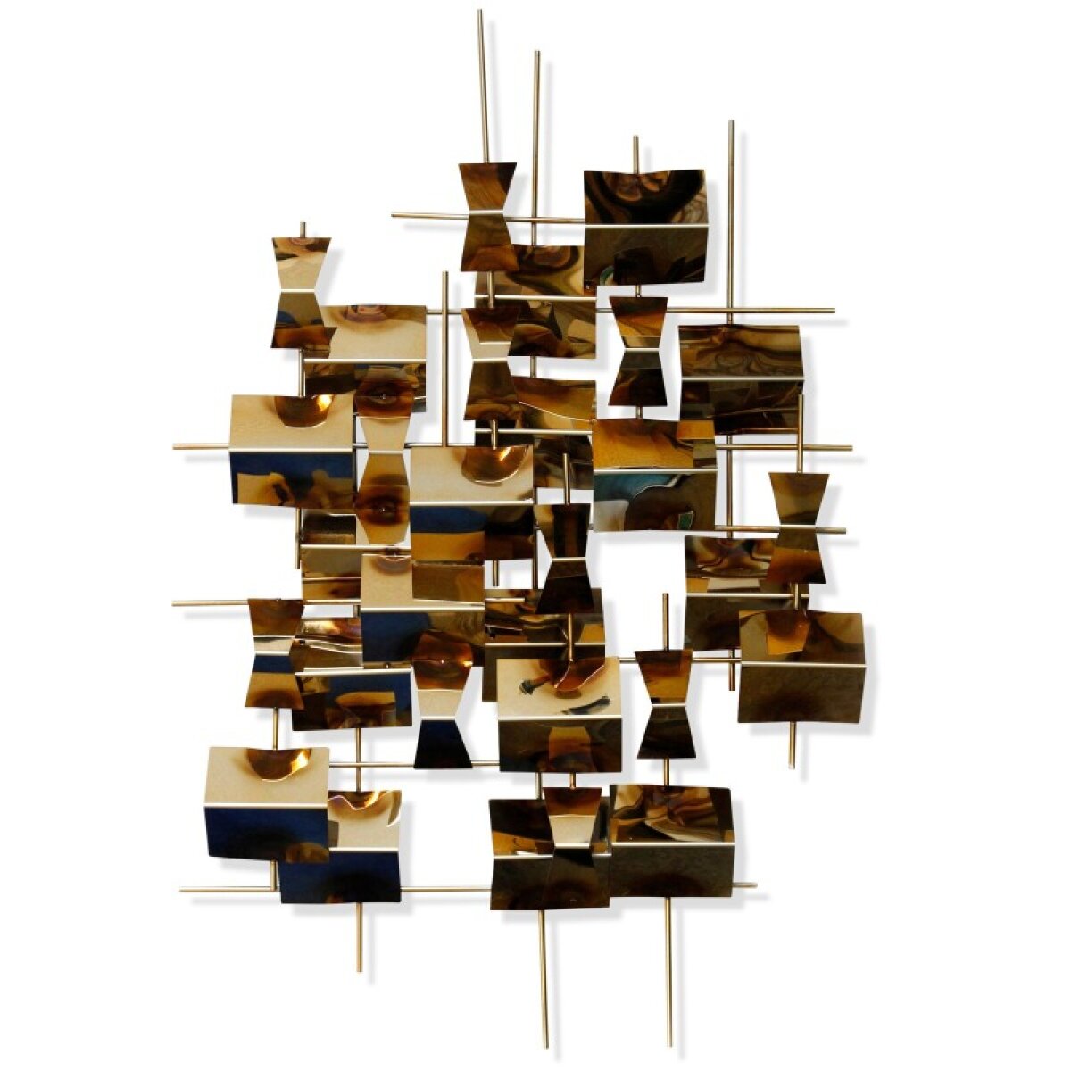 29499740c6b4bc01b816f0b2eb2ce70b Copper Reflection Metal Wall Sculpture - Image 1