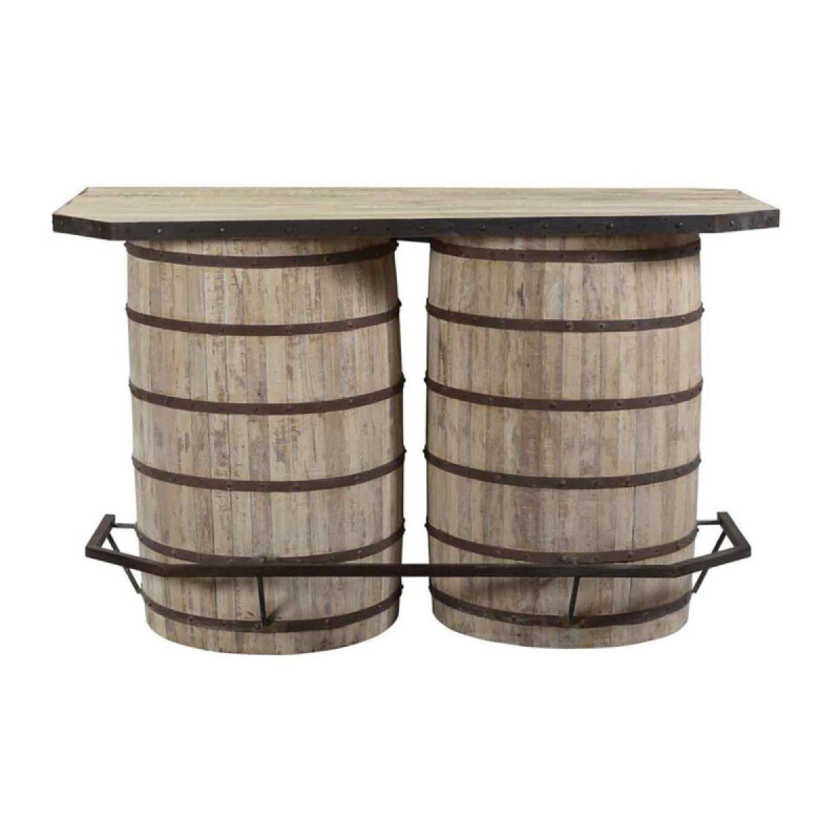 29f4fcf6f3b36cf3ab1e9e6257b966f6 64" Reclaimed Wood Barrel Bar - Image 1