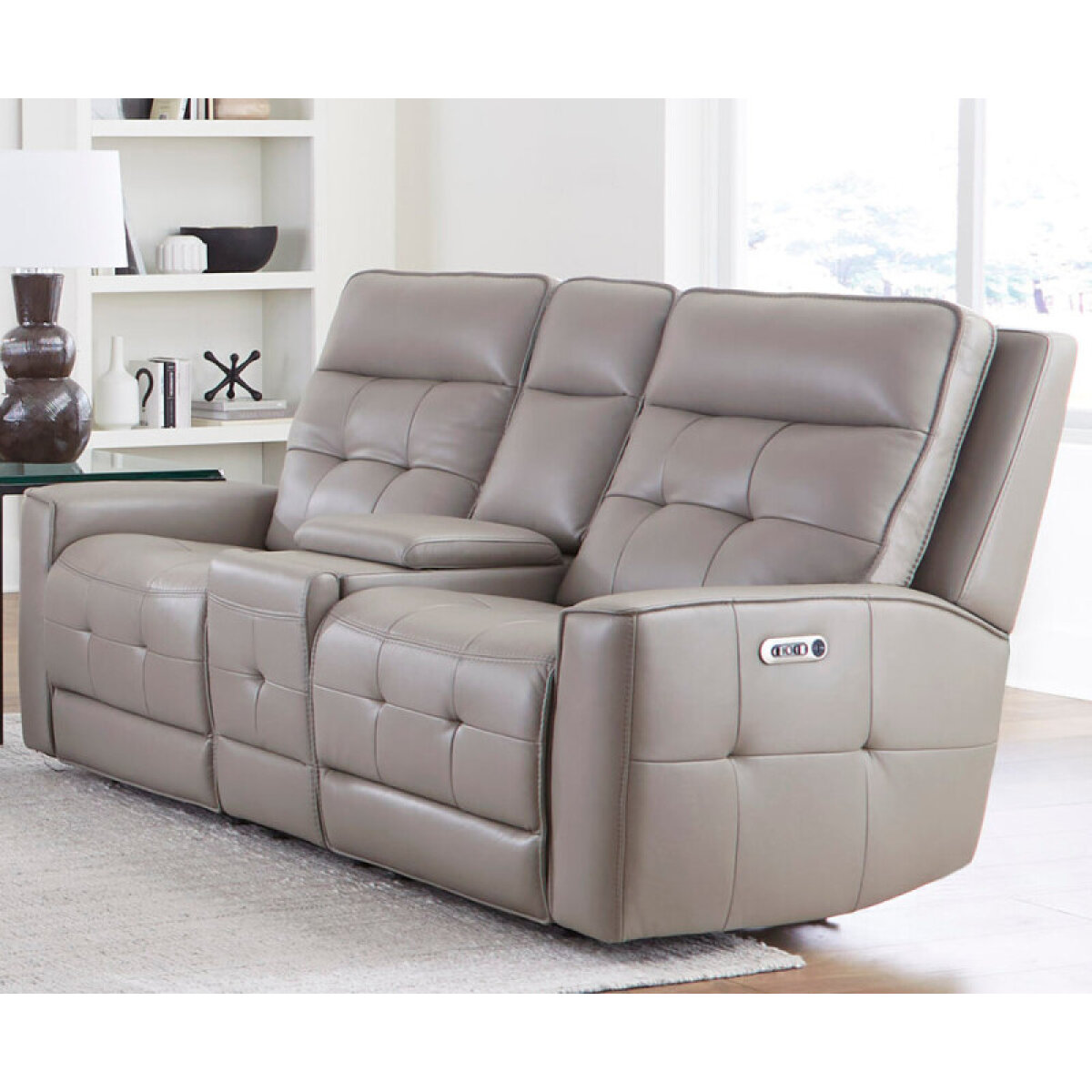 2a40f4c1abfdd9dc5b0388b0b6df8bc4 Canterbury - Pewter Power Zero Gravity Console Loveseat - Image 1