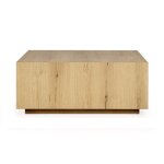 Layne Solid Wood Square Coffee Table W Casters - True Natural - Image 3