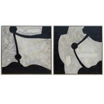 Ralston Canvas Art- Set Of 2 | Hand Painted Abstract | 1.5 Inch Frame