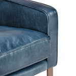 Chazzie Leather Club Chair - Ocean Blue - Image 5
