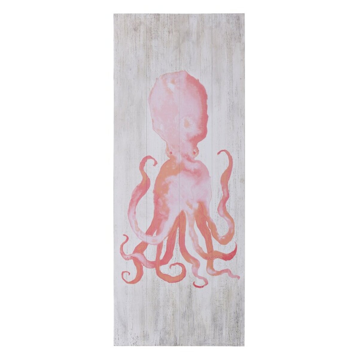 2b2a95032f44aedb9b5bad49934e8629 Sea Life Ii Coral Octopus Print On White Wood Wall Art - Image 1