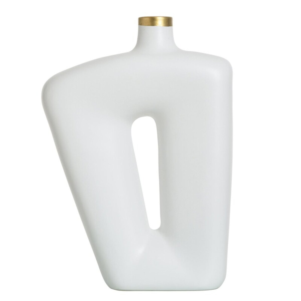 2c87dcfb6b717102674dbfe92c978962 Norman Wyatt Home Metallic Gold Matte White Ceramic Vase - Image 1