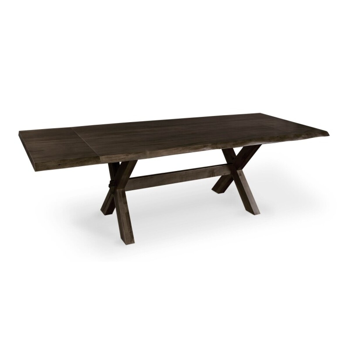 2ce862496c84f8b6a9d0c78242ade565 Crossbuck Live Edge Dining Table with Extendable Leaves - Image 1