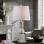 Old White Istress 33in Traditional Cast Table Lamp 150 Watts 3-way - Image 7