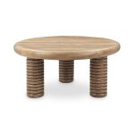 Ilaria Reclaimed Wood Round Coffee Table - Sand Washed - Image 4