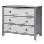 Dann Foley Lifestyle Gray And White 3 Drawer Wooden Dresser With Antique Knobs