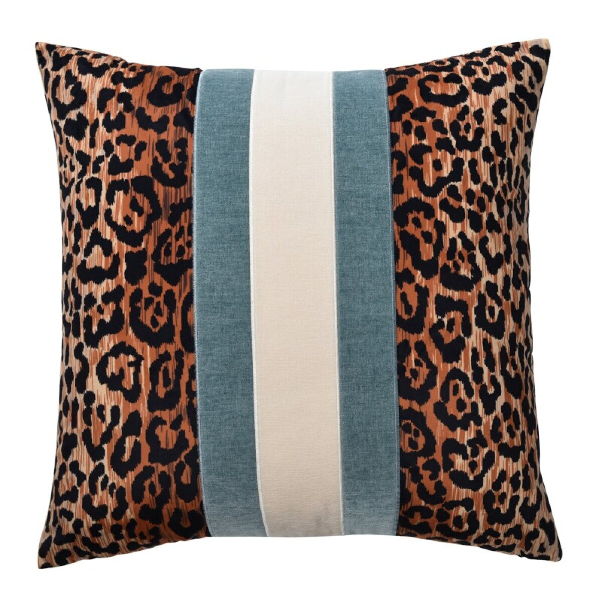 2dccce776a8db4cf1146b63e73a60765 Dann Foley Lifestyle Dann Foley Cheetah With Ivory Over Oceans Blue Pillow - Image 1