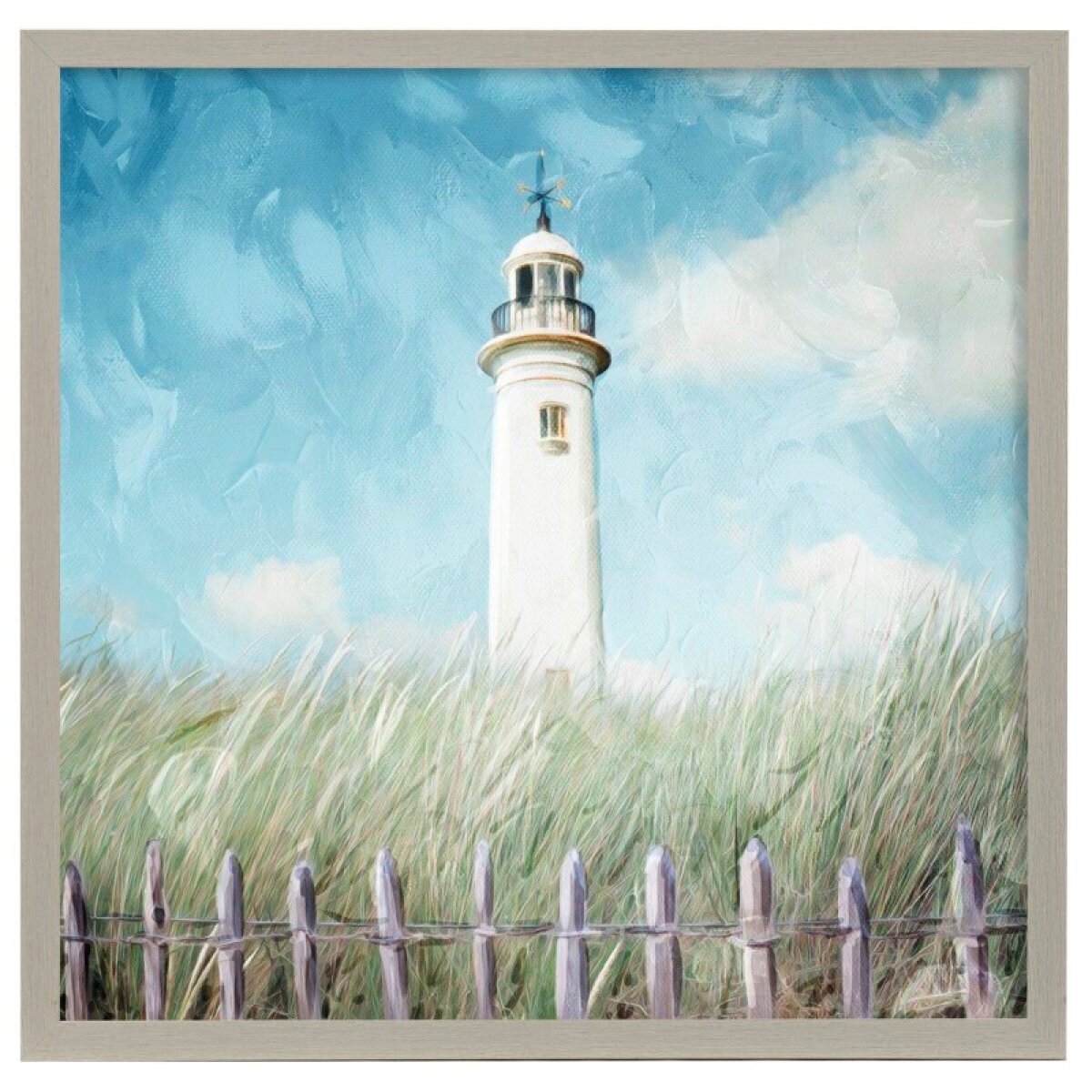 2de5e73fb4f0ff74dcbd12a6b6d44e9e Lighthouse On The Hill Framed Print Under Glass - Image 1
