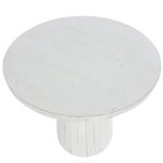 Norman Wyatt Home Drift White Washed Wooden Carved Ridge End Table - Image 3