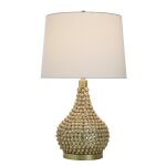 Medero Beaded Table Lamp Natural Fir Wood Beaded Body With Matte Gold Accents - Image 8