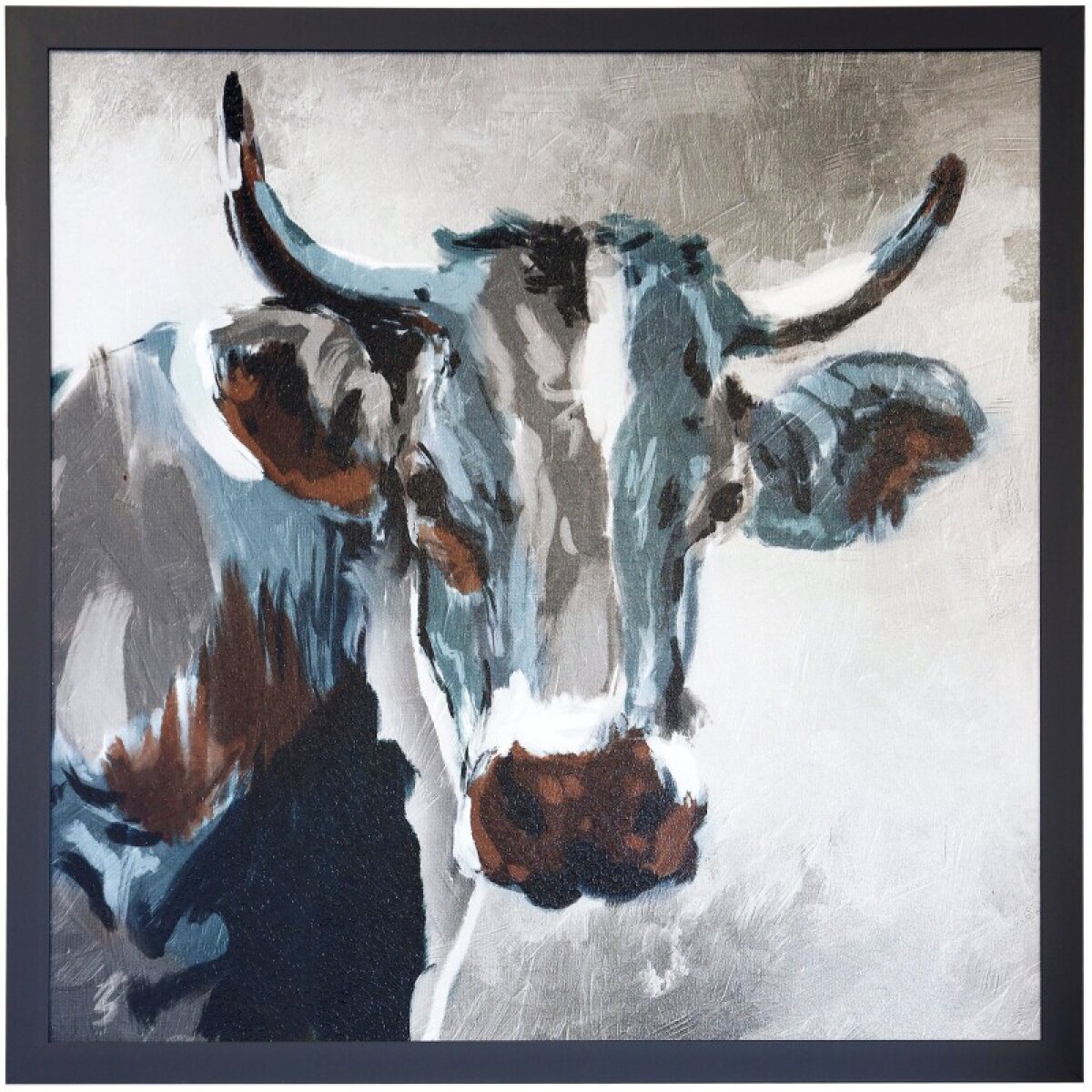 2e4ad247560639ddbac8ad5c748b7a33 Brown Cow Textured Framed Print - Image 1