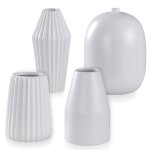 Dann Foley Lifestyle Set Of Small Vases Satin White Ceramic