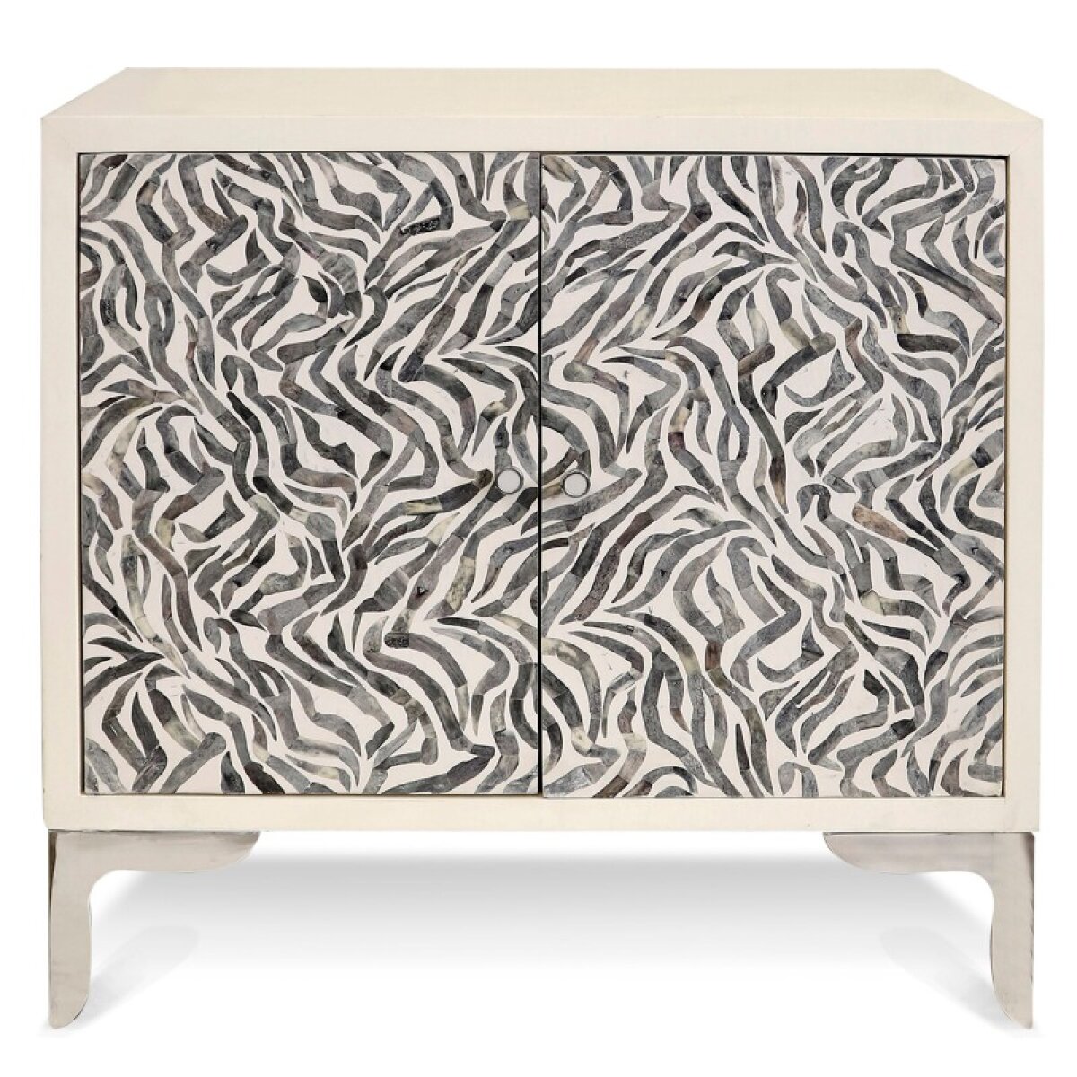 2ee0c05b6e7dd650e39df56bcac72f06 Serpentine Cabinet Off White And Bone Grey Mosaic Cabinet Double Doors - Image 1
