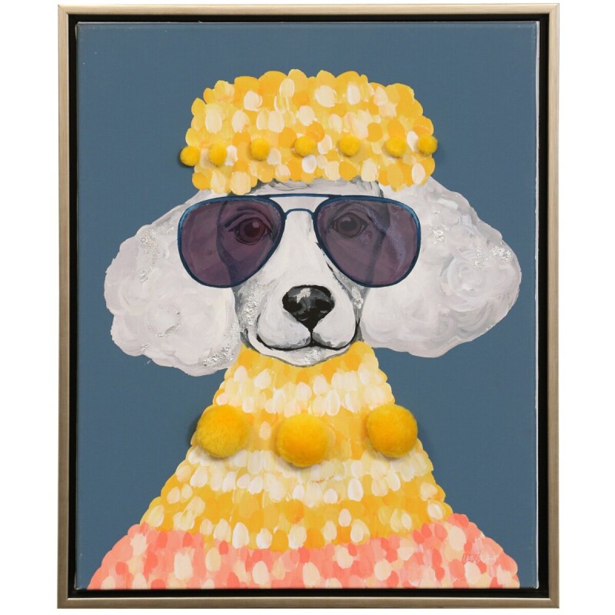 2f14c314da047830168fd400c183c170 Poodle Power Framed Canvas - Image 1