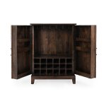 Vivienne Solid Wood Bar Cabinet - Bark Brown - Image 5