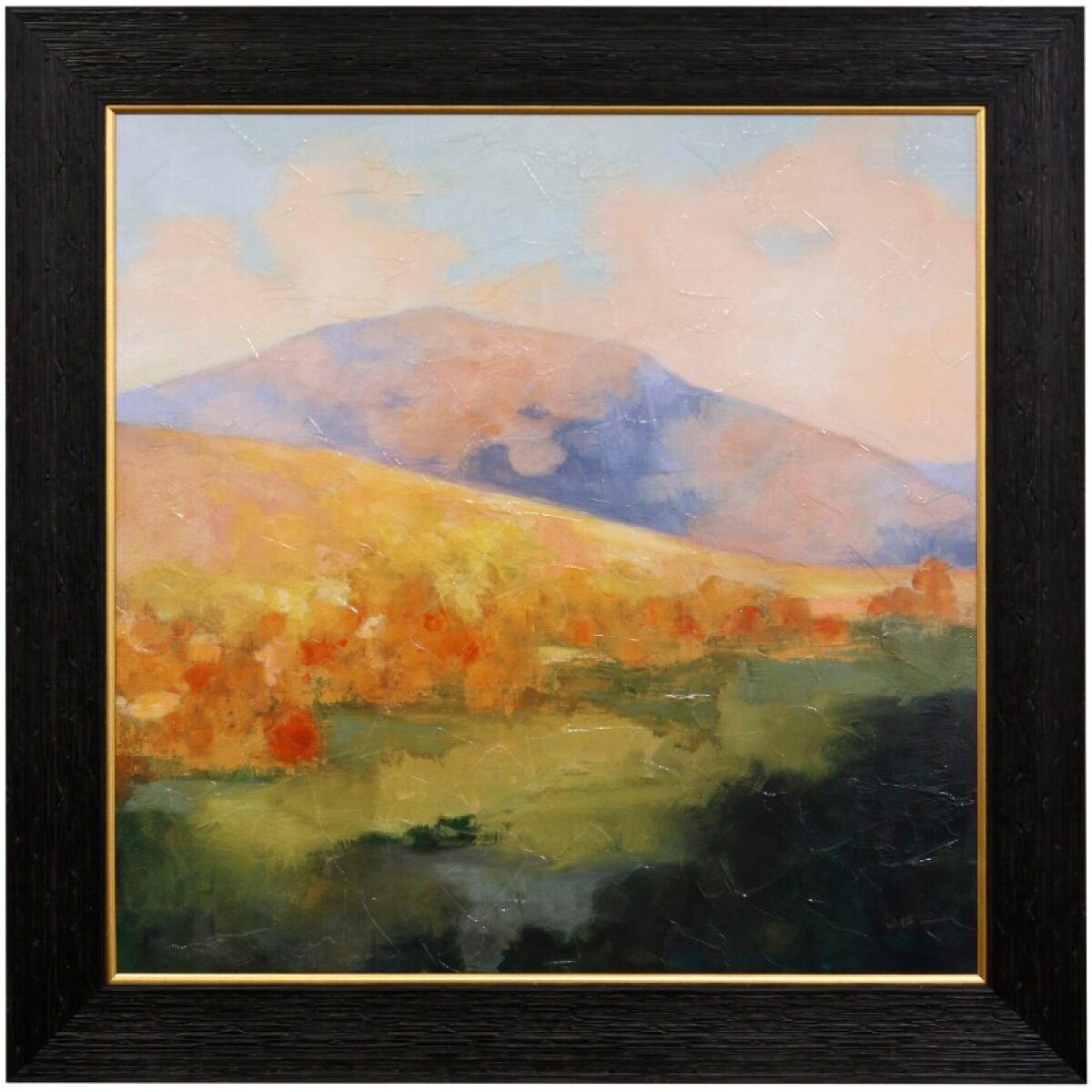 300d3485984f4f89058ae1b3cf46641b Mountain Morning Textured Framed Print - Image 1