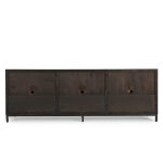 Lisbon Solid Wood 6dr Cabinet - Weathered Black/travertine - Image 6