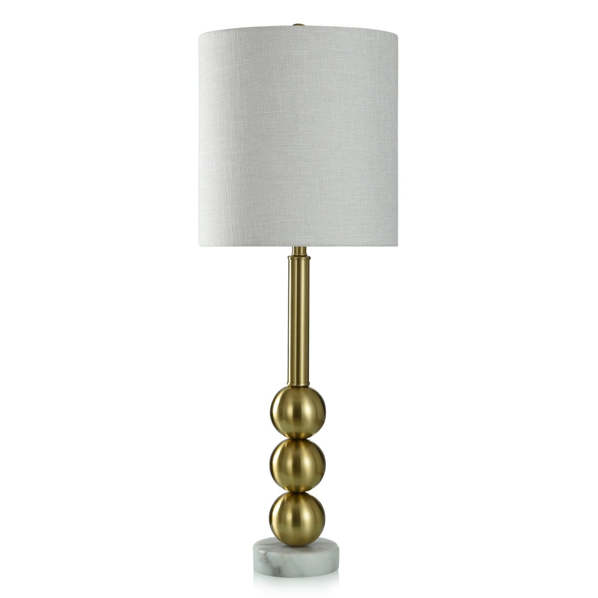 30b300e74942980e26a9cc87c88d309c Dobbins Table Lamp | Brass Finish On Metal With Marble Base | Hardback Shade - Image 1