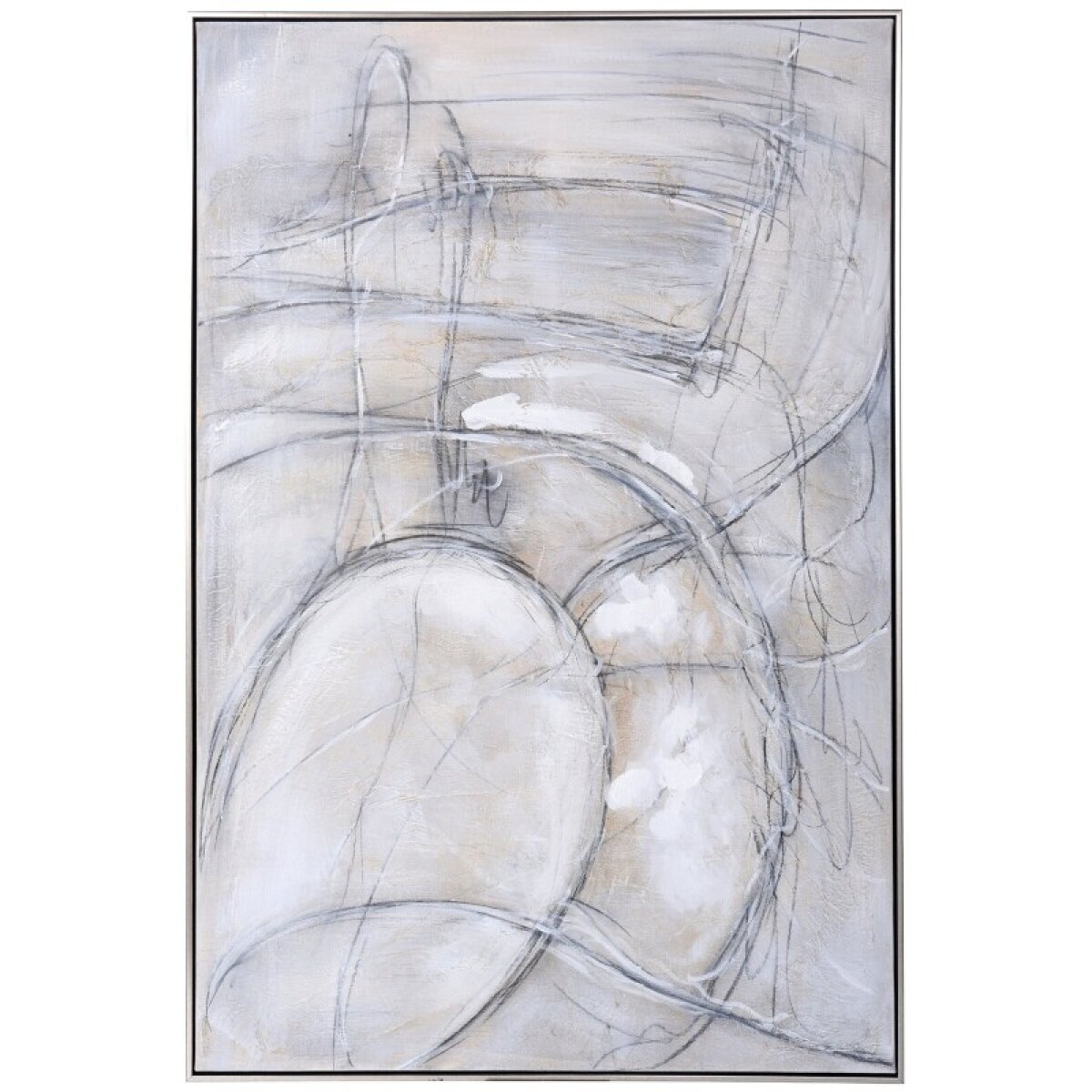 310884576b4716f4ea13113598cf0aa8 Rudiment Ii Hand Painted Abstract Framed Canvas - Image 1