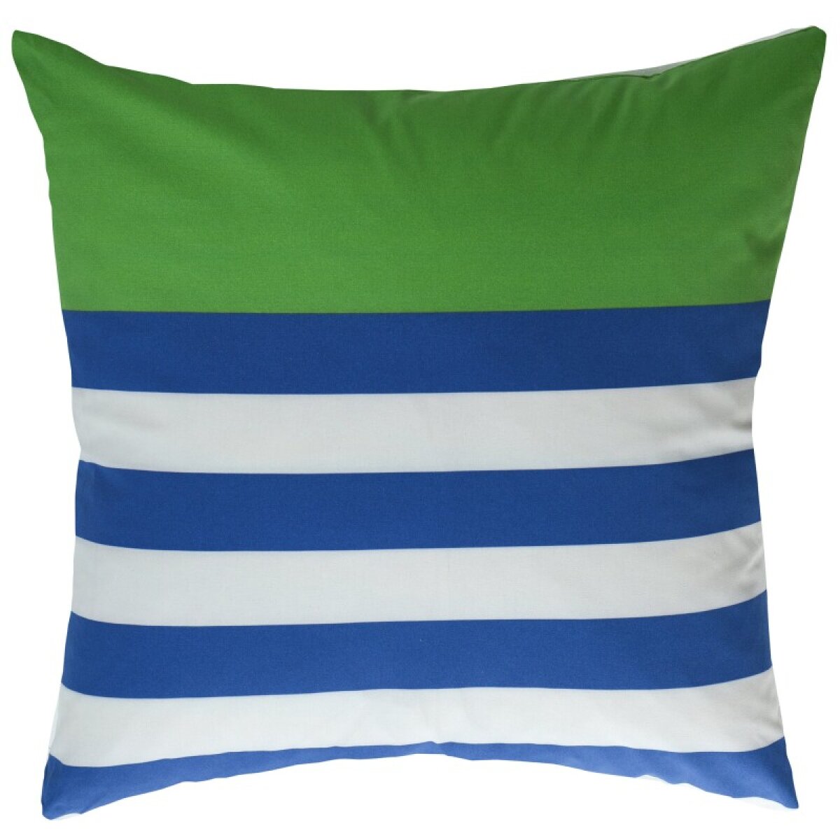 311a7af7b0bc8711dc17bfbe889f9c2f Dann Foley Lifestyle Duck Cloth Pillow With Blue And White Stripe And Solid Green Printing 24in - Image 1
