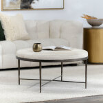 Bose Hide Round Coffee Table - Dusty Cream - Image 7
