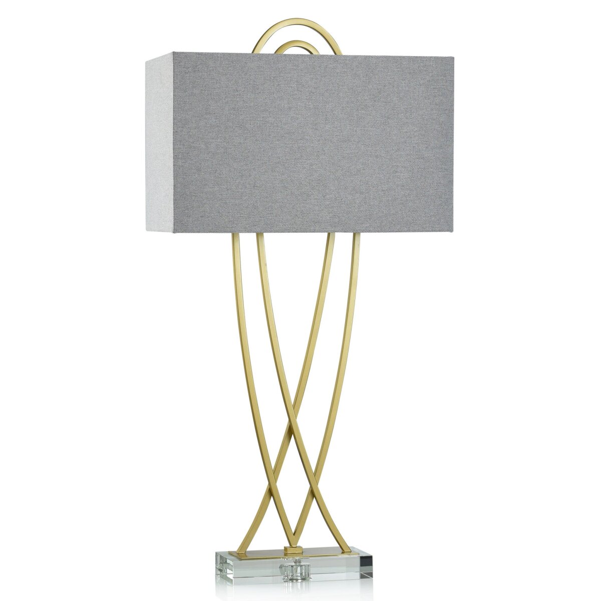 3143ed2b0075a8b2aa5ab266408a8f82 Vida Table Lamp | Brass Finish On Metal With Crystal Base | Hardback Shade - Image 1