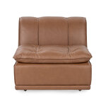 Haven Leather Armless Chair - Toffee Brown - Image 3