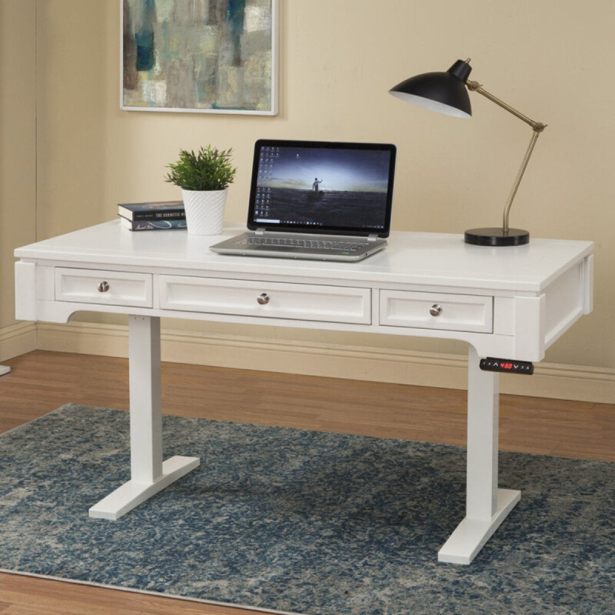 31c9c55087d80ec049e3d670dcc0f9bb Boca 57 In. Power Lift Desk (from 29 In. To 55 In.) (boc#257t And Lift#200wht) - Image 1