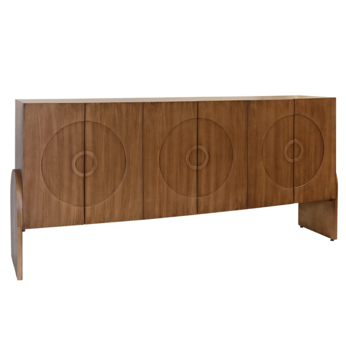 31cf16d638c274ae24432af9dd4299d6 Cherry Solid Wood 6 Door Mid Century Bullseye Console - Image 1