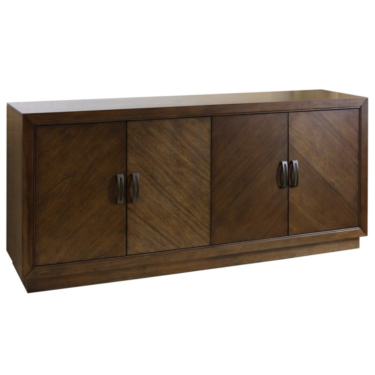 31e80123f8b4cebdef53d6bd4c52df2e Beaumont Sideboard 4 Door Sideboard In Honey Brown Stain & Bronze Metal Door Pulls - Image 1