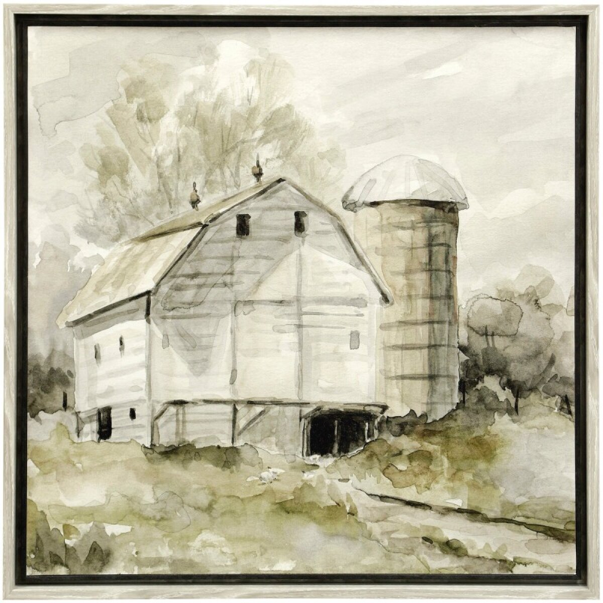 31fccc2104ce5210005d005ed45e6a79 Green Acres Textured Double Framed Farmhouse Print - Image 1