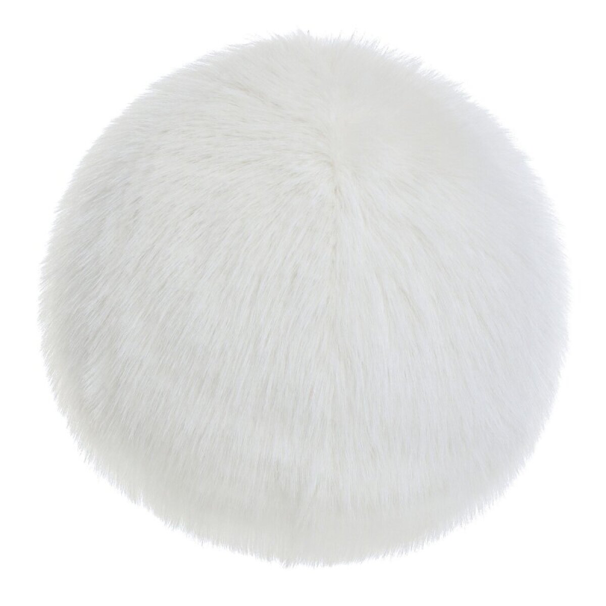 327c764b9b3e7c1b95309cda7416cd87 Dann Foley Lifestyle White Faux Fox Hair Throw Pillow With Feather Filled Insert - Image 1