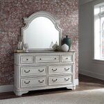 Magnolia Manor King California Upholstered Sleigh Bed, Dresser & Mirror, Chest - Image 3