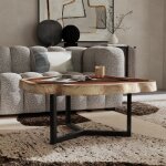 Celine Solid Wood Live Edge Coffee Table - Natural - Image 7