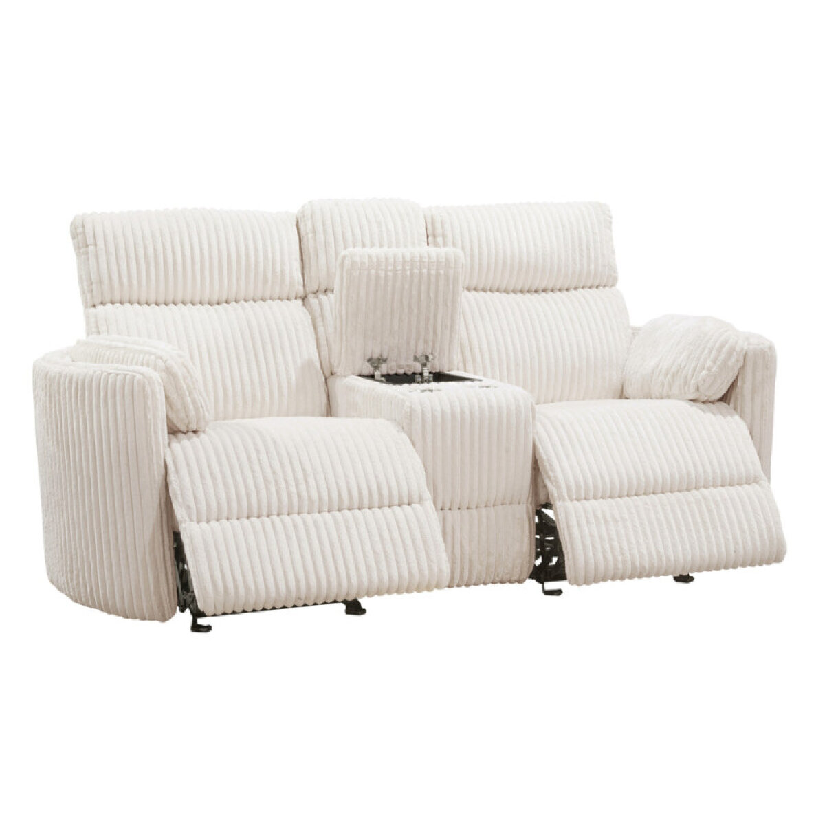 32bca2aef0f799cdf51f241a688a7a38 Radius - Mega Ivory Power Glider Console Loveseat - Image 1
