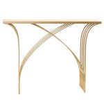 Gold & Genuine White Marble Arch Console Table - Image 3