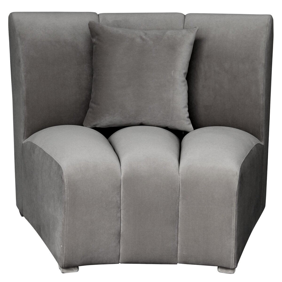 331f3662ec0f203d8218bb256ba045d1 Killebrew Sectional- Gray Piece | Taupe Velvet Fabric On Hardwood Frame - Image 1