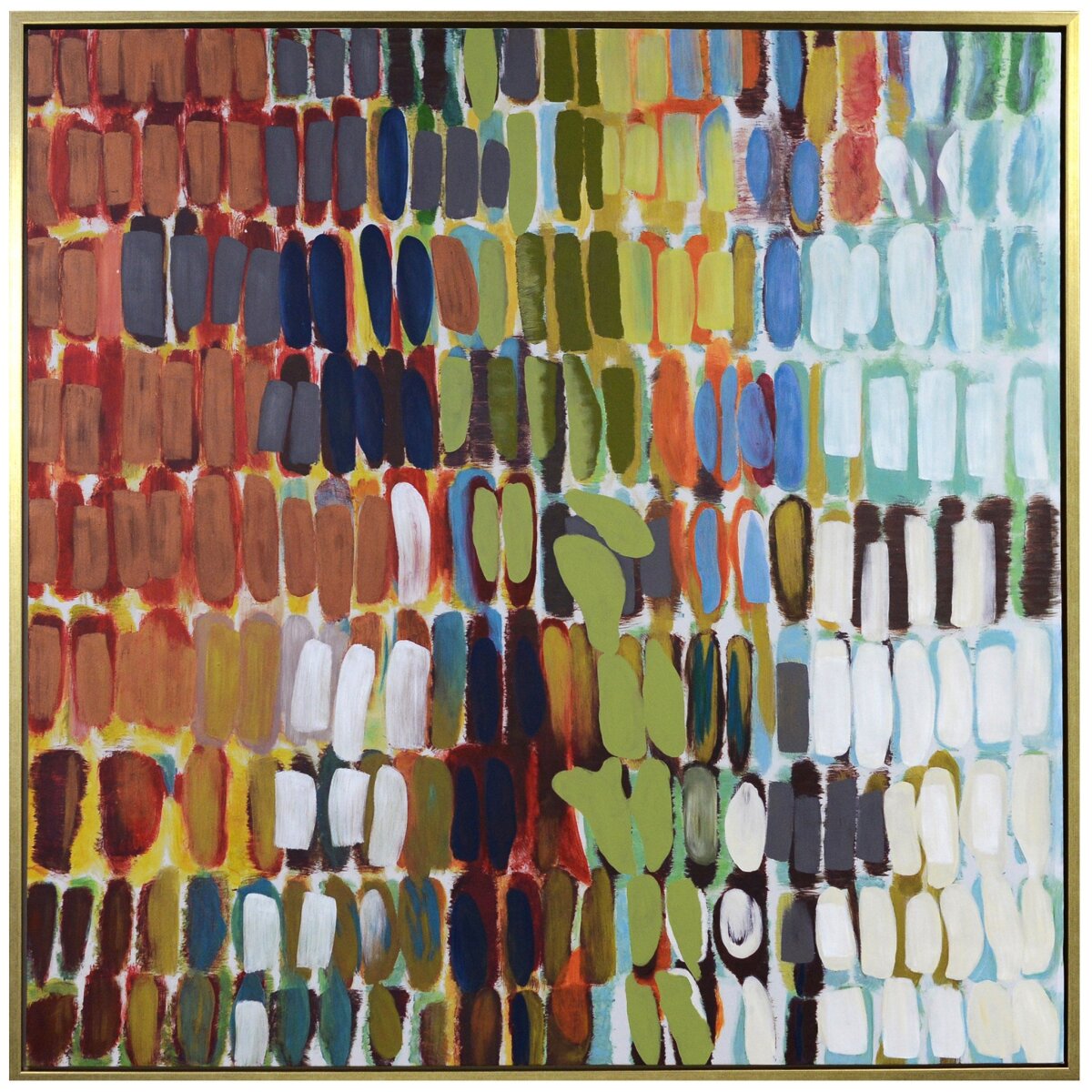 339a964152e5ee1bc67e11aa08ab60bf Coloration I Framed Canvas Art | Hand Painted Abstract | 1.5 Inch Frame - Image 1