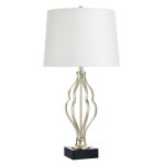 Castonia Silver Metal Table Lamp With Resin Base 100 Watts