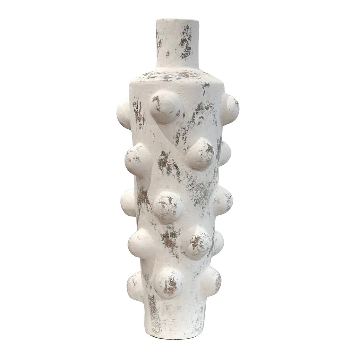 3477904046974f6260a7e25f6e39ee14 Watts Vase- Large | Distressed White Finish On Ceramic - Image 1