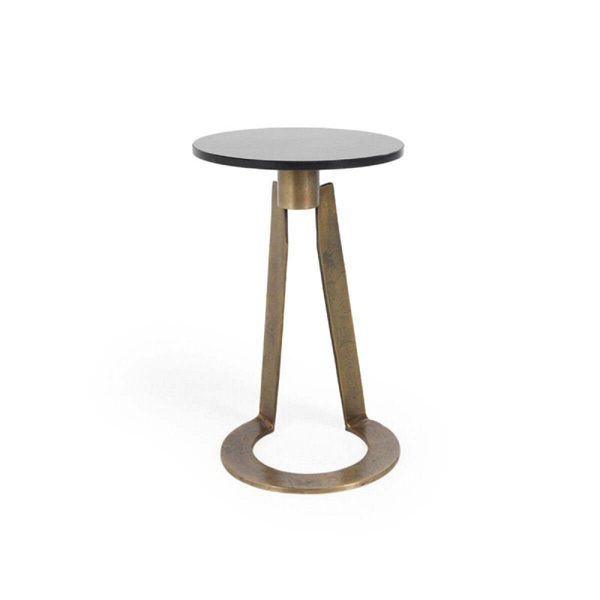 350af5b9c93642160377e9a79edda7a1 Leyton Marble/aluminum Round Accent Table - Black - Image 1