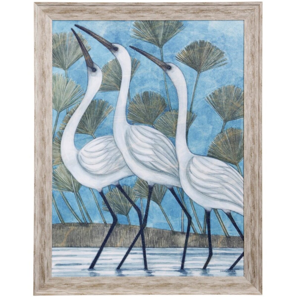 356a413150dc0a62f2bb5fa4bc89d0d0 Norman Wyatt Home Egret Ii Textured Framed Print - Image 1