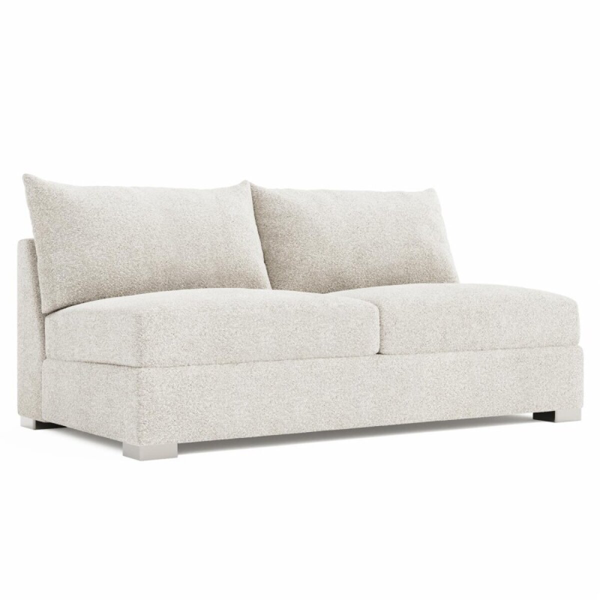 358109518f07bf64db445348f0b143b0 Helena Fabric Armless Loveseat Without Pillows Metal Foot - Image 1