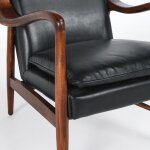 Kiannah Leather Club Chair - Jet Black - Image 5