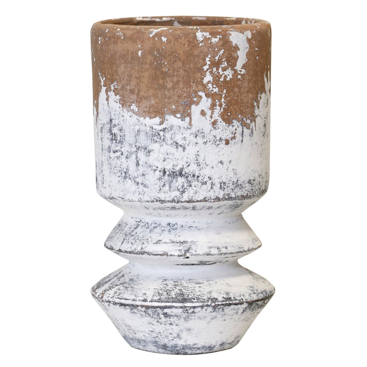 35c7f53c643f4f276ebbc2f08de494d0 Baden Vase- Medium | Distressed Cream And Terracotta Finish On Ceramic - Image 1