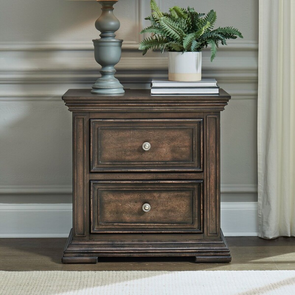 35daa106a9efa742b26f5a1a54e9dab7 Big Valley 2 Drawer Night Stand w/ Charging Station - Image 1