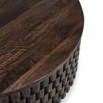 Norwood Solid Wood Round Coffee Table - Bark Brown - Image 7