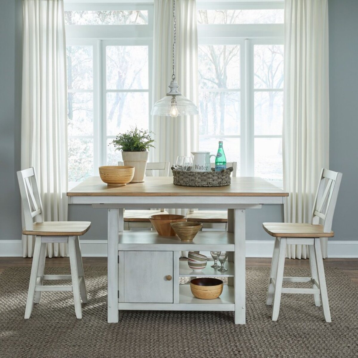 3663d32bfa924d5e602f3d8148934edf Lindsey Farm 5 Piece Gathering Table Set - Image 1